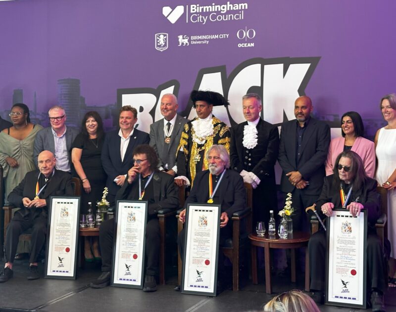 Shabana with the Lord Mayor and members of Black Sabbath.