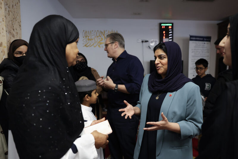 Shabana visiting Peacehaven mosque, the target of a recent arson attack.
