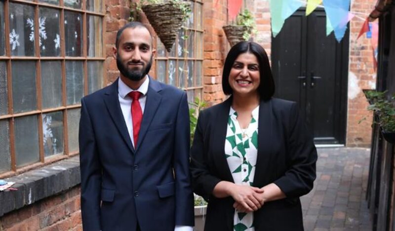 Shabana with local councillor Raqeeb Aziz.