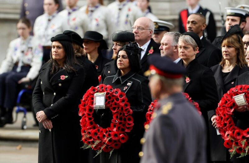 Shabana at the Cenotaph to mark Remembrance Sunday.