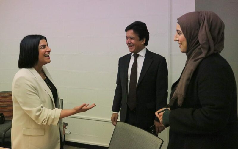 Shabana with Councillor Mariam Khan and Ansar Ali Khan at her advice centre in Alum Rock.